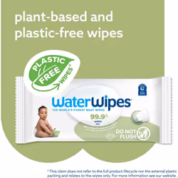 WaterWipes Plastic-Free Textured Clean Toddler Baby Wipes 720 Count (12 Packs) 99.9% Water Based Wipes Unscented for Sensitive Skin (Packing May Vary