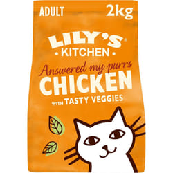 Lily's Kitchen Made with Natural Ingredients Adult Dry Cat Food Bag Chicken with Veggies Grain-Free Recipe 2kg