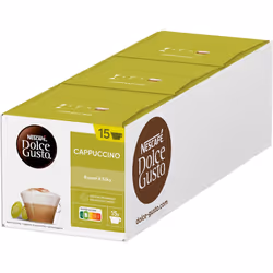 NESCAFÃ Dolce Gusto Cappuccino Coffee Pods - total of 45 Italian Classic Cappuccino Coffee Capsules - (3 Packs)
