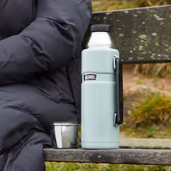 Thermos Stainless King 1.2L Multi-Purpose Thermos Original-Style Flask can be used as Travel Mug or Water Bottle Daily Commute & Adventures Matt Black