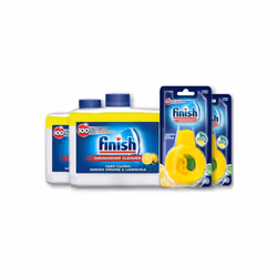 Finish Dishwasher Freshener and Cleaner Multipack, Lemon, 2 x Dishwasher Cleaners, 2 x Dishwasher Fresheners