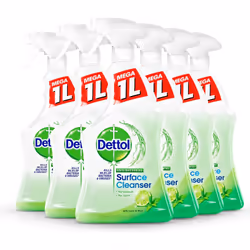 Dettol Antibacterial Disinfectant Spray Lime & Mint 6-Pack 6x1LAll-Purpose Bathroom Cleaner Household Cleaning Solution 6L To ...