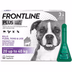FRONTLINE Plus Flea & Tick Treatment for Large Dogs - 3 Pipettes