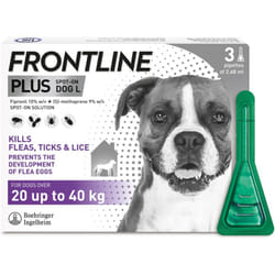 FRONTLINE Plus Flea & Tick Treatment for Large Dogs - 3 Pipettes