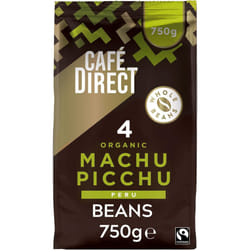 CafÃ©direct Machu Picchu Coffee Beans, Medium-Dark Roast, Organic and Fairtrade, 100 Percent Arabica Coffee Beans, 750 g
