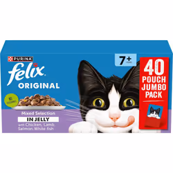 FELIX ORIGINAL Senior Mixed Menu in Jelly Wet Cat Food 40x85g
