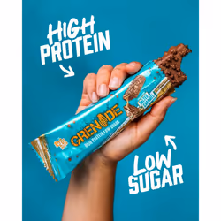 Grenade High Protein, Low Sugar Bar - Chocolate Chip Salted Caramel, 12 x 60 g