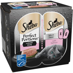 Sheba Pack of 8 Perfect Portions Cat Food Tray with Salmon in Loaf 225 g