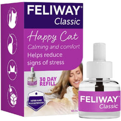 Feliway Classic 30 Day Refill 48ml Feliway Classic Refill For Plug In Anxiety Relief Pheromone Diffuser Cats Calm Your Cat & Reduce Behavioural