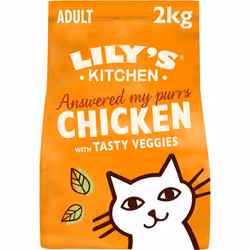 Lily's Kitchen Made with Natural Ingredients Adult Dry Cat Food Bag Chicken with Veggies Grain-Free Recipe 2kg