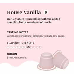 Grind Pack of 60 Vanilla Blend Arabica Coffee Pods Nespresso Original Compatible Capsules Home Compostable Barista Quality Medium Roast