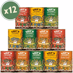 Lily's Kitchen Natural Adult Wet Dog Food Tins Classic Dinners Variety Pack 12 x 400g