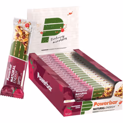 Power Barr Natural Energy Cereal Raspberry Crisp 18x40g - Vegan Carbohydrate Energy Bar + Magnesium
