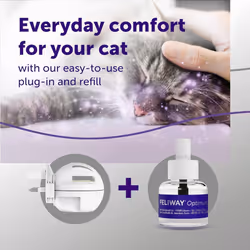 FELIWAY Optimum 30 Day Cat Calming Plug In Pheromone Diffuser with 48ml Refill - Helps Solve all Common Signs of Stress in Cats & Kittens
