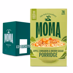 MOMA - Apple, Cinnamon & Brown Sugar Porridge Sachets - 35 x 40g - Made with British Wholegrain Jumbo Oats ? High in Fibre ? ...