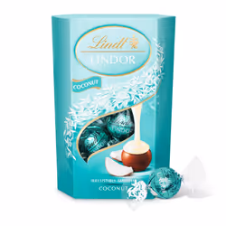Lindt Lindor Coconut Milk Chocolate Truffles Box - Approx 16 balls, 200g - Chocolate Truffles with a Smooth Melting Filling - For Him or Her for