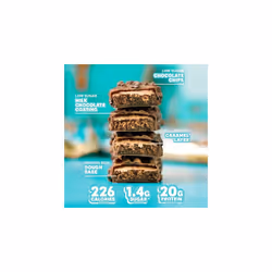 Grenade High Protein, Low Sugar Bar - Chocolate Chip Salted Caramel, 12 x 60 g