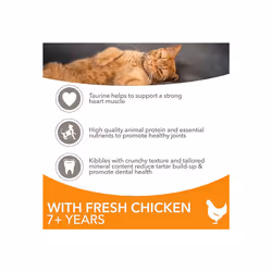 IAMS Complete Dry Cat Food for Senior 7+ Cats with Chicken 3 kg