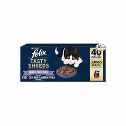 FELIX Tasty Shreds Mixed Selection in Gravy Wet Cat Food 40x80g