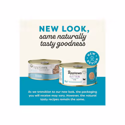 Applaws Natural Wet Kitten Food, Tuna in Jelly Tin, 70g (Pack of 24) (Packaging May Vary)