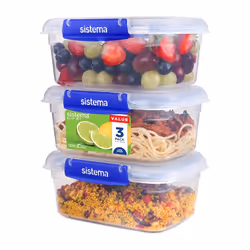 Sistema KLIP IT PLUS Leakproof Food Storage Containers 1 L Airtight & Stackable Meal Prep Containers with Lids School Lunch B ...