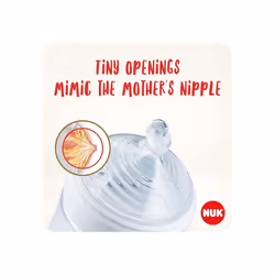 NUK Nature Sense Silicone Teat, BPA Transparent, Large, Pack of 2, Clear