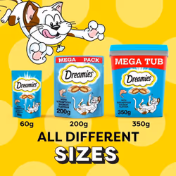 Dreamies Cat Treats Tasty Snacks with Delicious Salmon Flavour Pack of 2 (2 x 350 g)