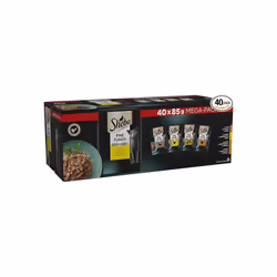 Sheba Fine Flakes Poultry Collection in Jelly 40 Pouches, Adult Wet Cat Food, Megapack (40 x 85 g)