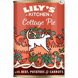 Lily's Kitchen Natural Adult Dog Food Wet Tins - Cottage Pie - Complete Meal Recipes (6 Tins x 400g)