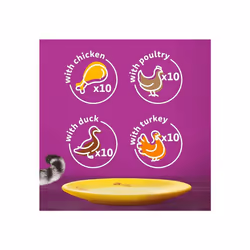 Whiskas 1+ Adult Poultry Selection in Jelly 40 Pouches, Adult Wet Cat Food, Megapack (40 x 85 g)