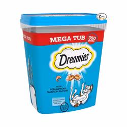 Dreamies Cat Treats, Tasty Snacks with Delicious Salmon Flavour, Pack of 2 (2 x 350 g)