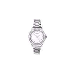 Sekonda Elizabeth Silver Bracelet White Dial Women's Quartz Watch 33mm with Stone Set Case, Analogue Display and Stainless St ...