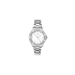 Sekonda Elizabeth Silver Bracelet White Dial Women's Quartz Watch 33mm with Stone Set Case, Analogue Display and Stainless Steel Bracelet