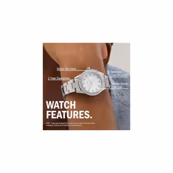 Sekonda Elizabeth Silver Bracelet White Dial Women's Quartz Watch 33mm with Stone Set Case, Analogue Display and Stainless Steel Bracelet