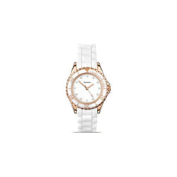 Sekonda Womens Fashion White & Rose Gold Rubber Strap Watch 4742