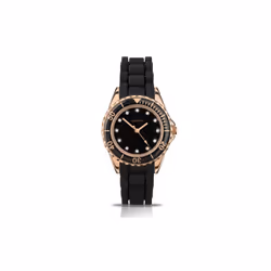 Sekonda Ladies Black Dial Rubber Silicon Strap Watch 4743