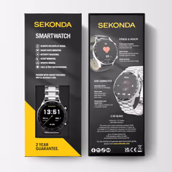 Sekonda Active Plus Smart Watch 45mm with Silver Stainless Steel Strap 30177