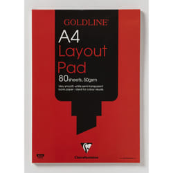 Clairefontaine A4 Goldline Layout Pad, 50 gsm, 80 Sheets