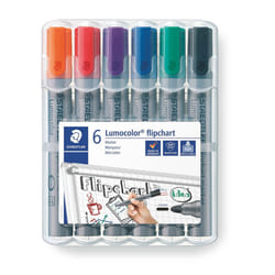 Staedtler Lumocolor Flipchart Marker 356 WP6 ST Bullet Tip - Assorted Colours (Pack of 6)