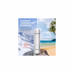 Milton Thermosteel Flip Lid 500, Double Walled Vacuum Insulated Thermos 500 ml | 16 oz | 24 Hours Hot and Cold Water Bottle with Cover, Stainless