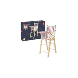 Janod - Candy Chic - Wooden High Chair for Dolls Up to 16,5 inch - Dolls Accessories - Suitable for Ages 3 and Up, J05888, White