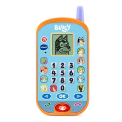 VTech Bluey Ring Ring Learning Phone, Official Bluey Toy, Interactive Role Play Phone, Toy Phone With Voice Activation, Games & Numbers, Educational