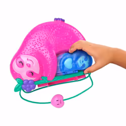 Polly Pocket Playset and Travel Toy with 2 Micro Dolls and 12 Accessories, Animal Toy, Sloth 2-in-1 Purse Compact, HRD40