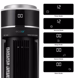 EcoAir Halo Tower Fan 12 Speeds 12 Hour Timer Remote Control