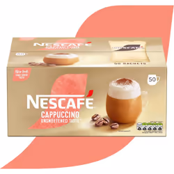 NESCAFÃ Gold Cappuccino Unsweetened Taste Instant Coffee Sachets - 50