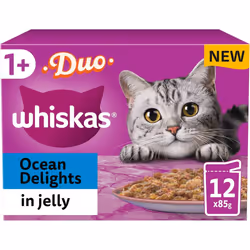 Whiskas Tasty Duo 1+ Ocean Delight in Jelly 48 x 85 g Pouches, Adult