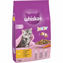 Whiskas Junior Chicken 7 kg Bag, Kitten Cat Dry Food - Pack May Vary