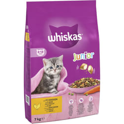 Whiskas Junior Chicken 7 kg Bag, Kitten Cat Dry Food - Pack May Vary