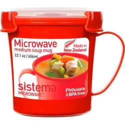 Heat and Eat Microwave Set Rectangular School Lunch Boxes with Steam Release Vents, BPA-Free - 656 ml