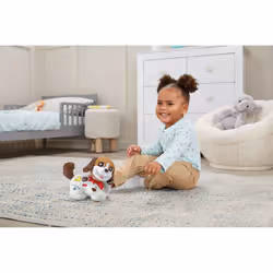 VTech Baby Walk & Woof Puppy, Pull-Along Baby Toy Dog with Music, Letters & Phrases, Interactive Gift for Infants 1, 2, 3 years +, English version